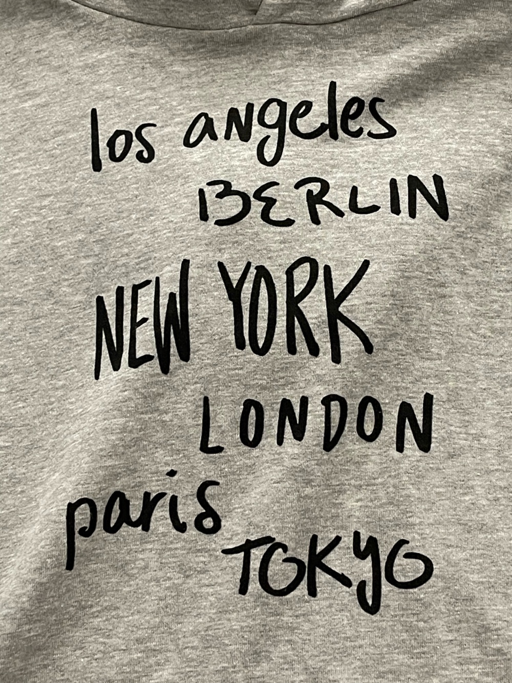 Mighty Fine Heather Gray Pullover Hoodie with City Script-Size 2X - Picture 5 of 7
